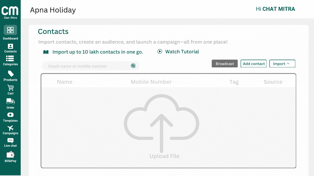 WhatsApp Broadcast Import Tool by Chat Mitra