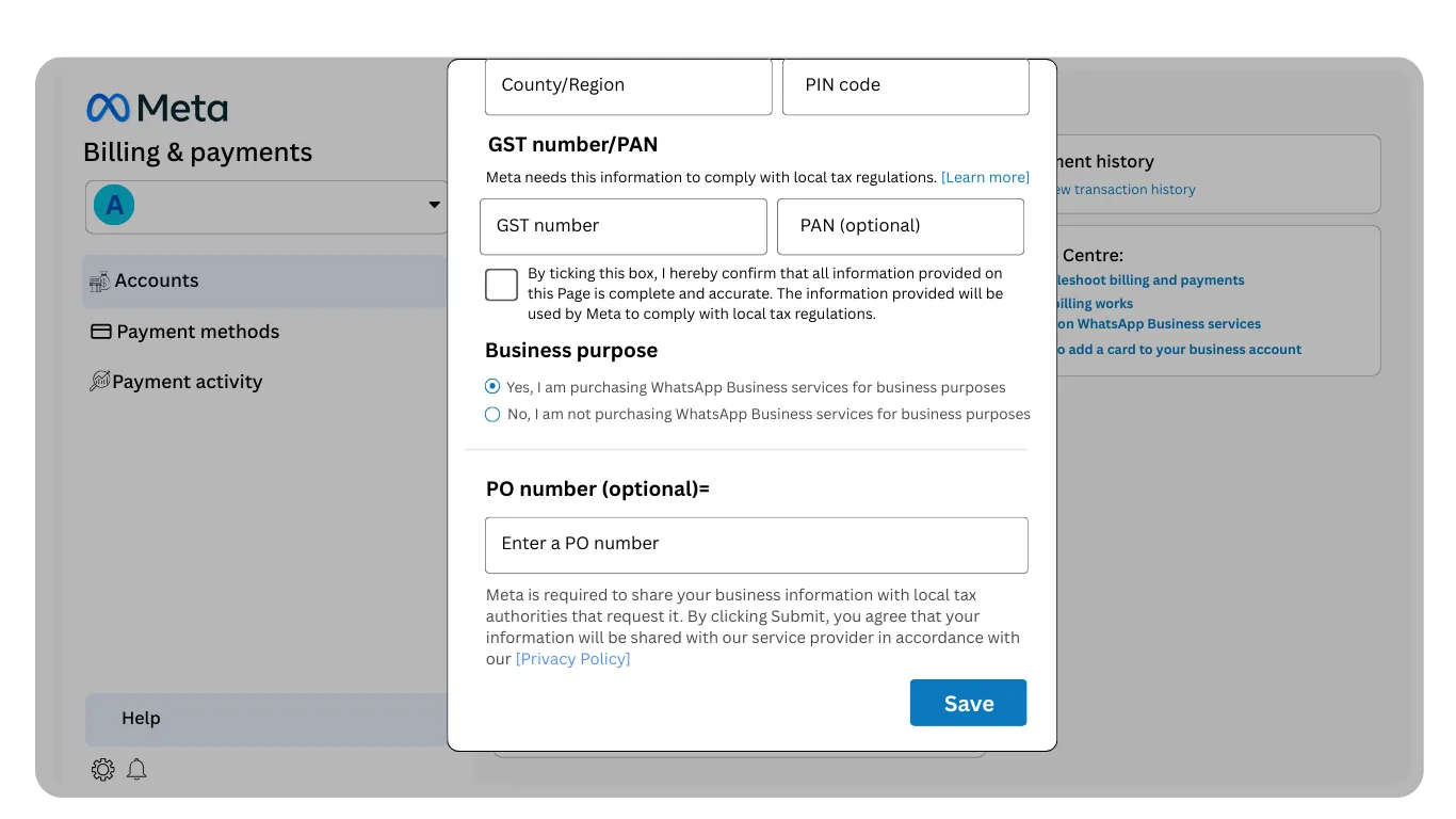 Step 8: Submit Your Tax Information and GST Number