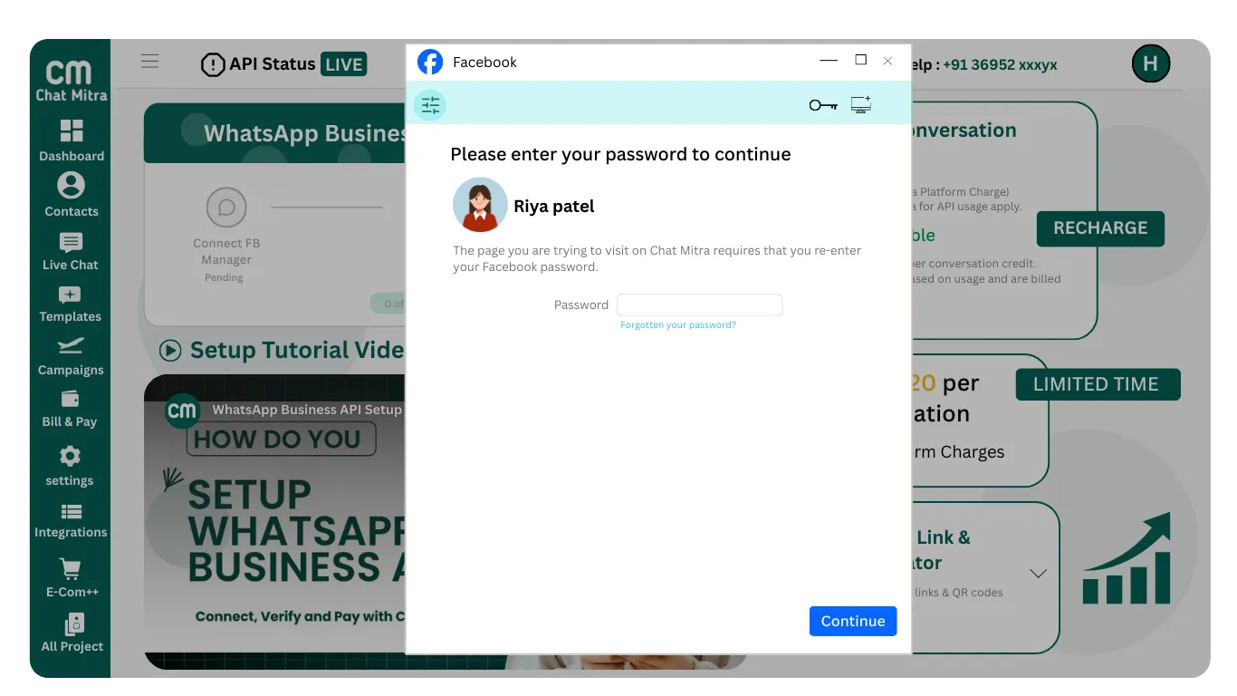 Step 2: Login and Authorize Facebook