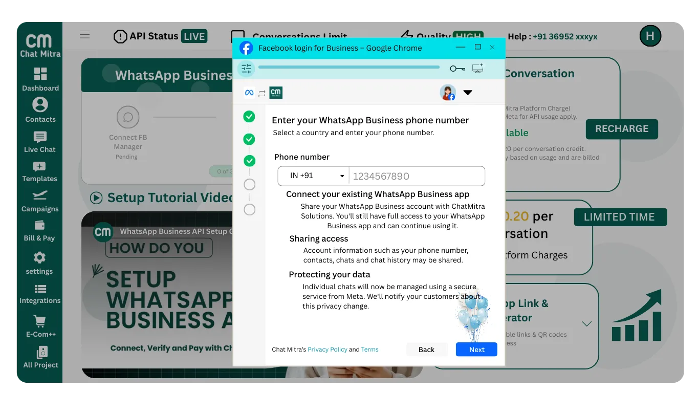 Step 7: Connect Your WhatsApp Business App (Option C: Mobile App Users)
