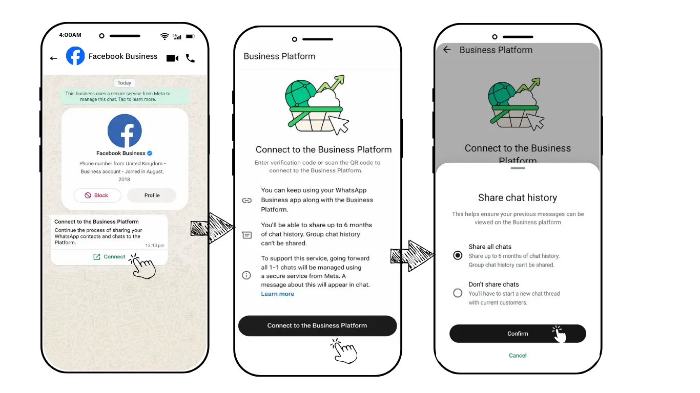 Mobile phone connection steps