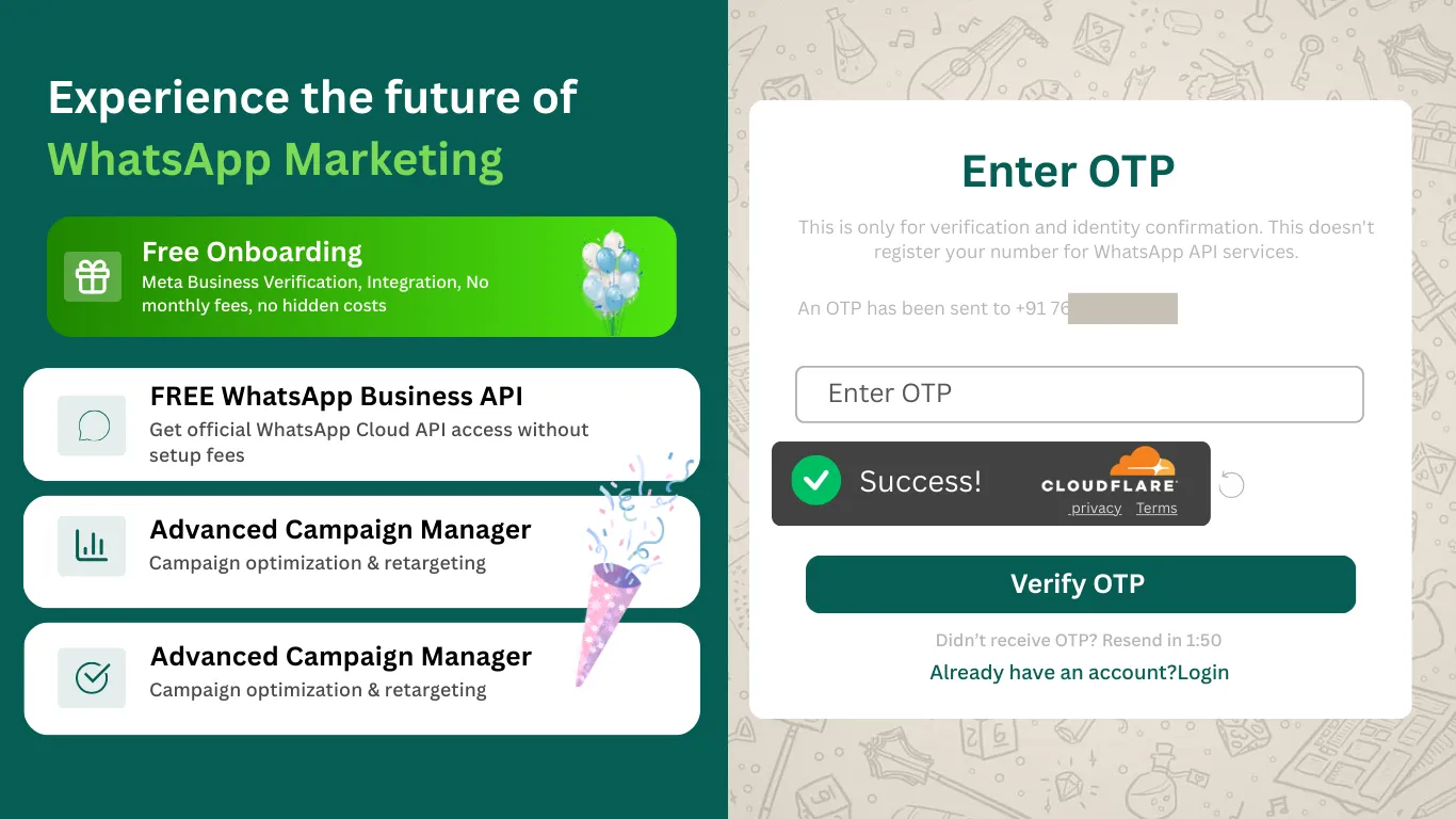 Step 2: Verify Your WhatsApp Number with OTP