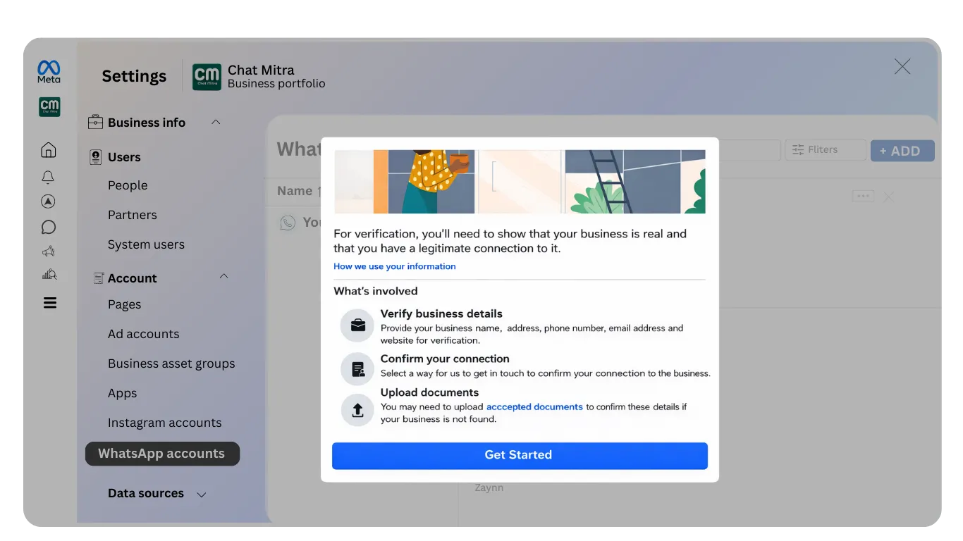 Step 4: Begin Business Verification Process