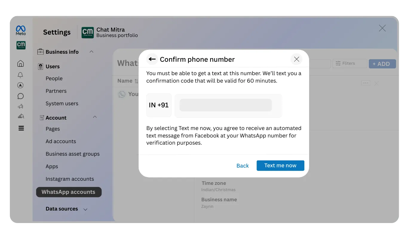 Step 12: Confirm Phone Number