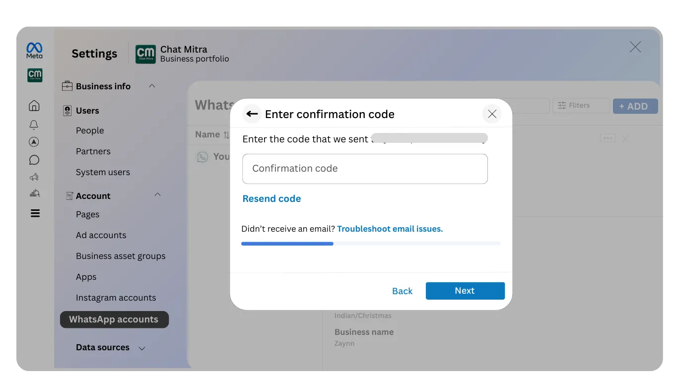 Step 13: Enter OTP Code