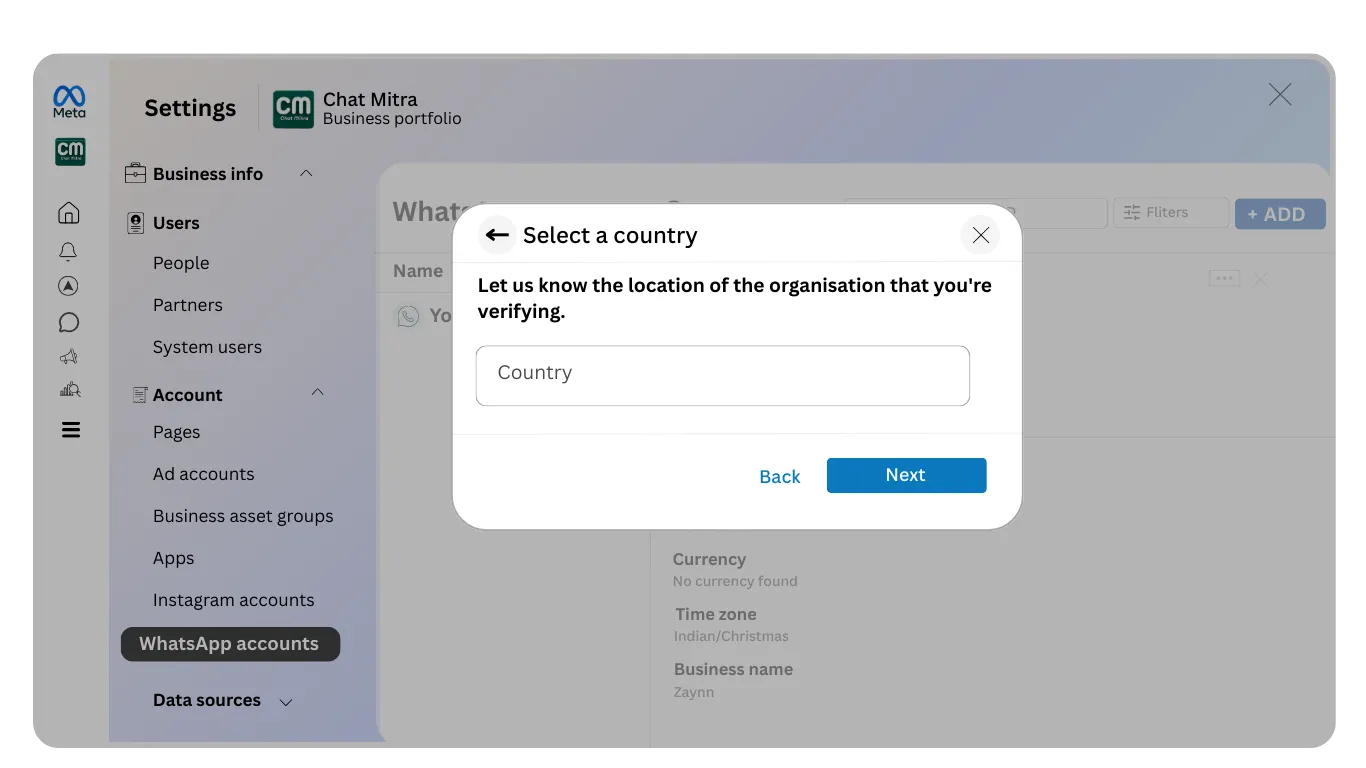 Step 5: Select Your Country