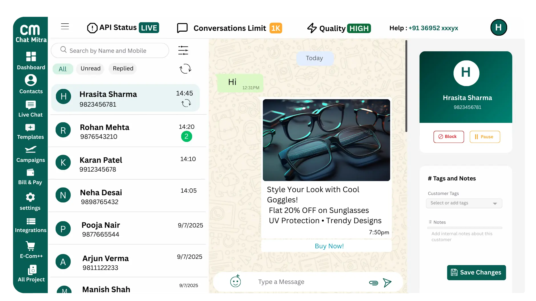 Manage Live Customer Conversations with Full Context