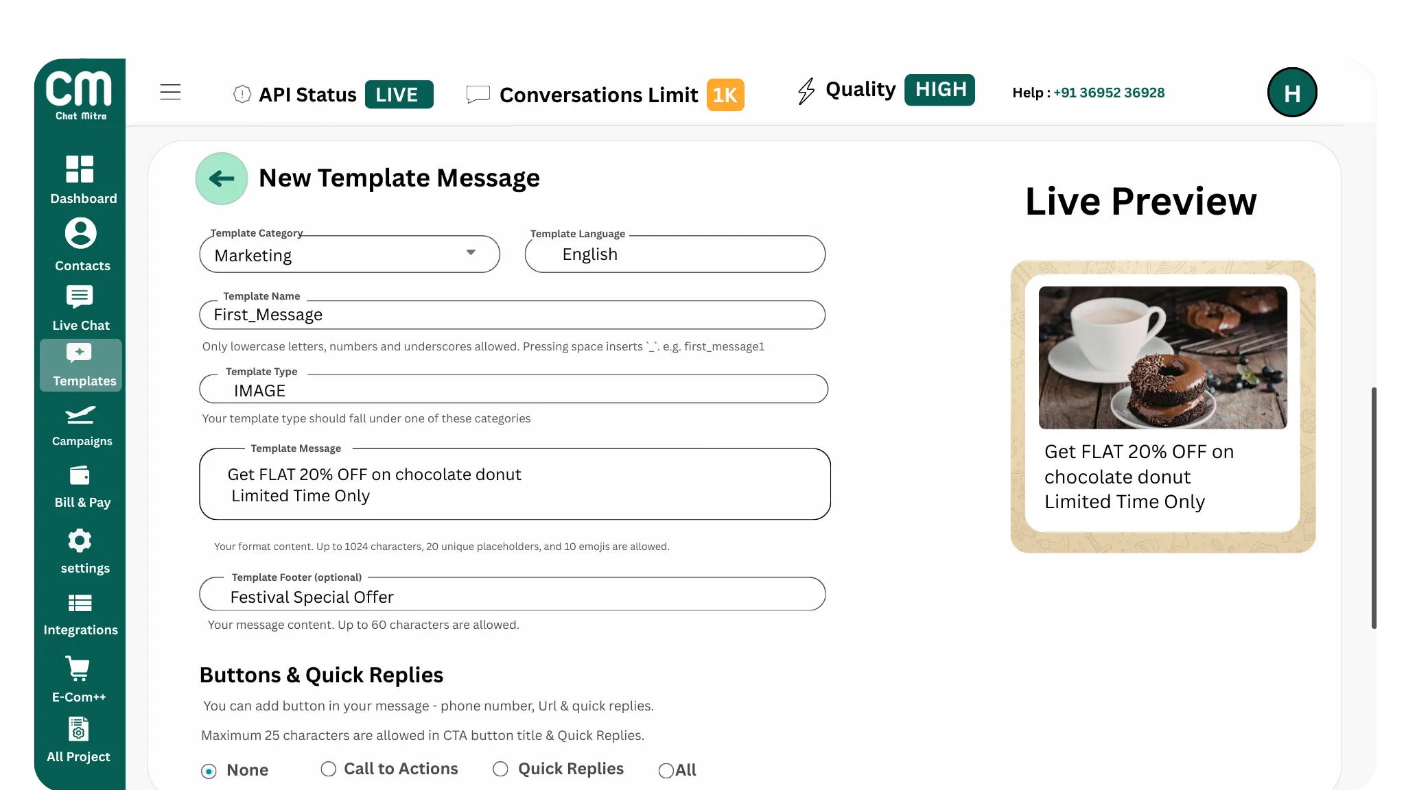Set Up Your Template Details and Add Media