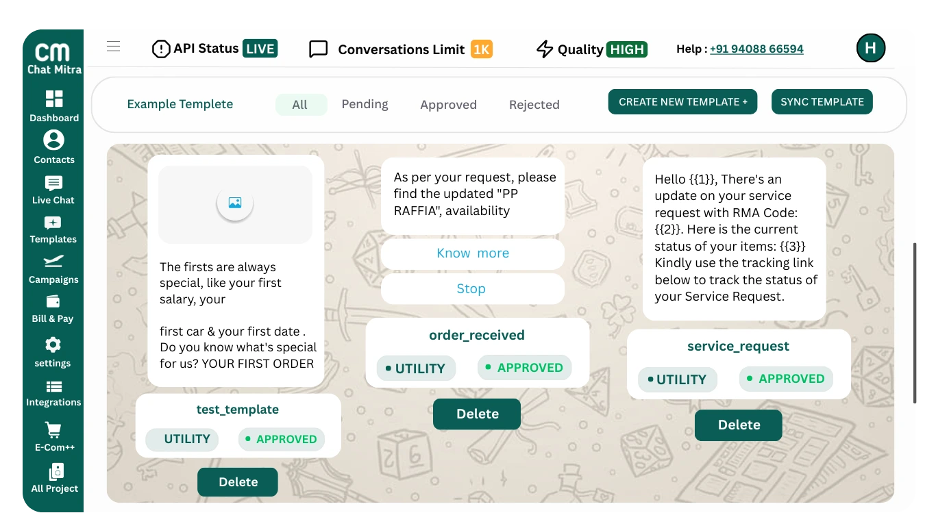 Sync Template for Meta Approval Check